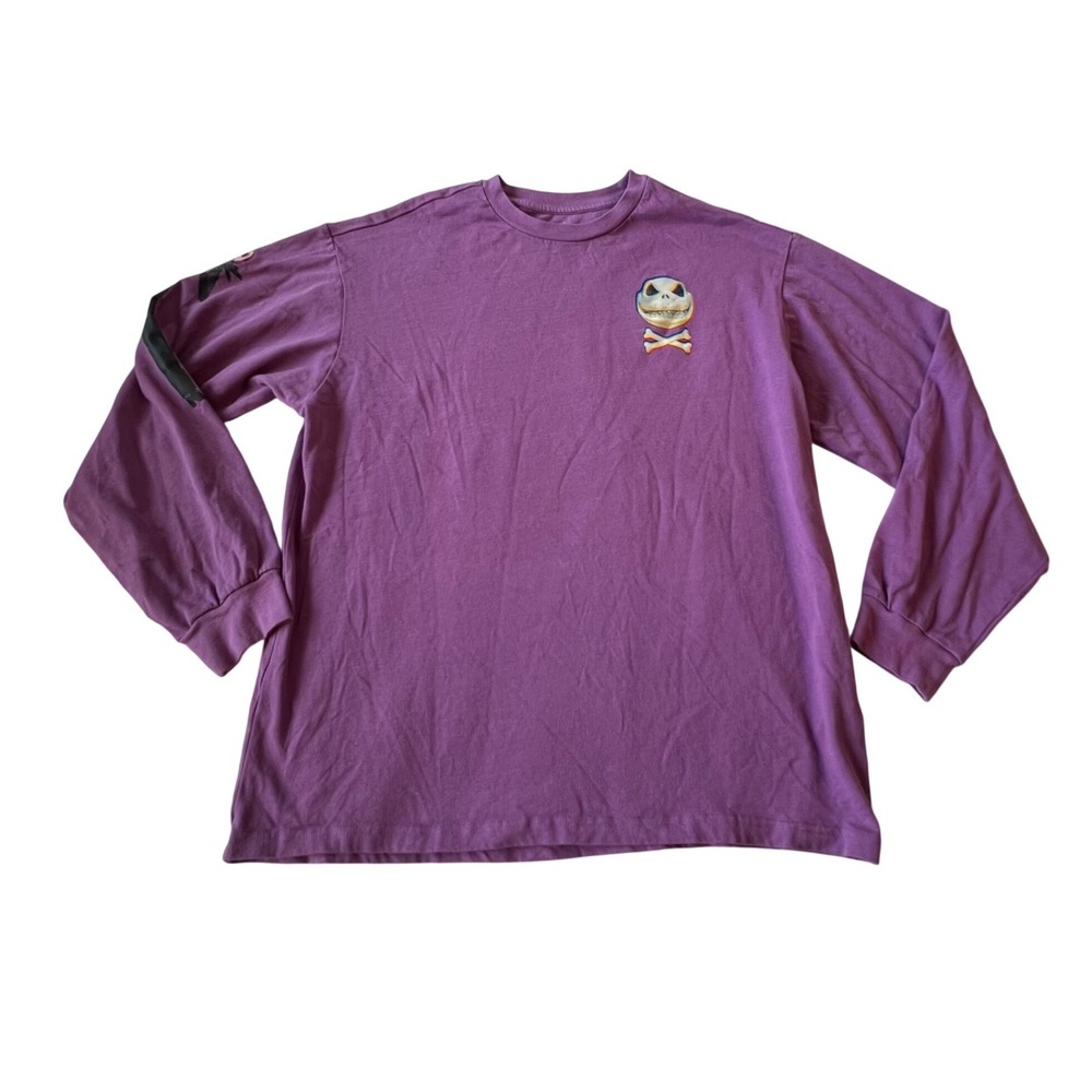 Disney Nightmare Before Christmas Jack Skellington Purple Long‎ Sleeve Shirt L
